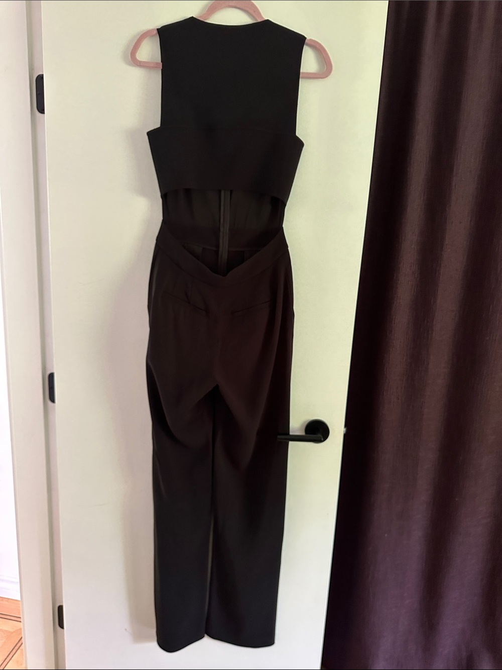 A.L.C. Black Sleeveless Cutout-Back Jumpsuit
